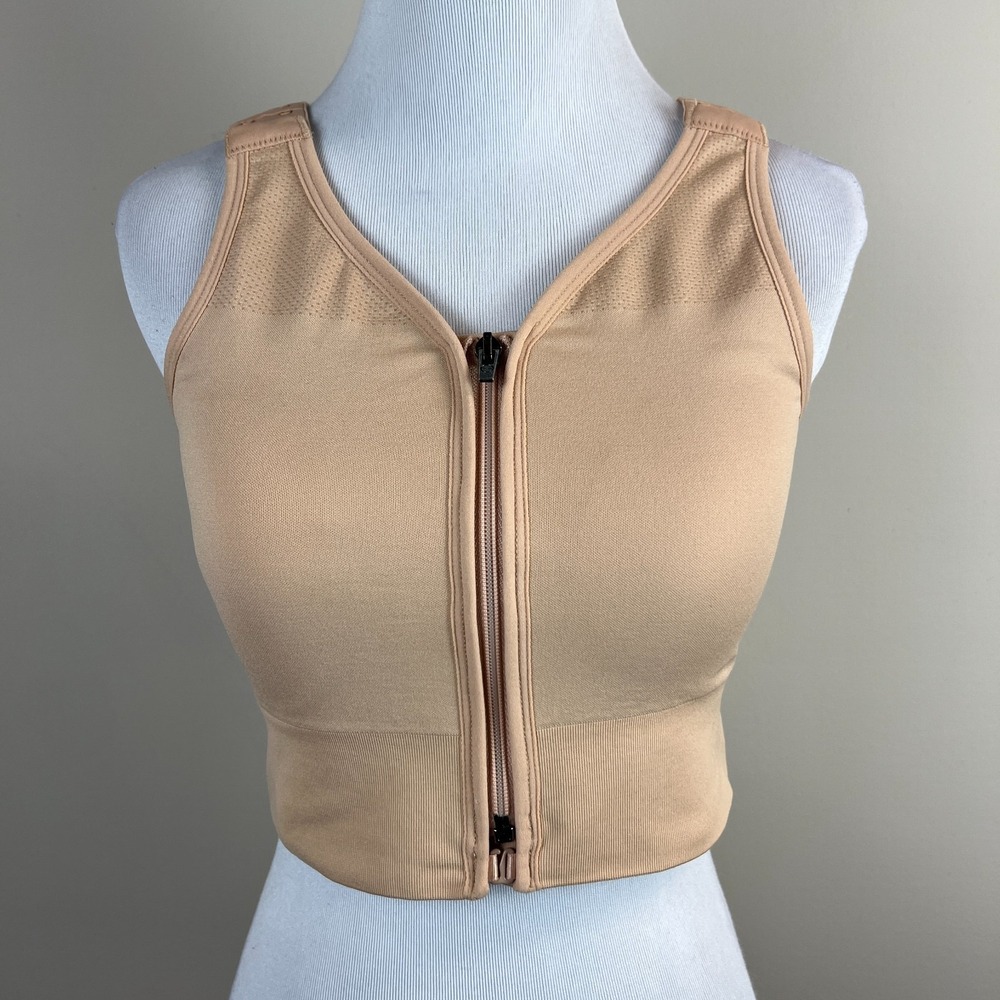 Prairie Wear Hugger Prima Compression Bra Medium Wheat Beige Removable Cups M
